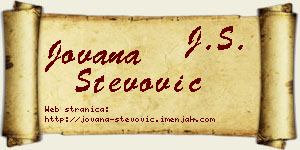 Jovana Stevović vizit kartica